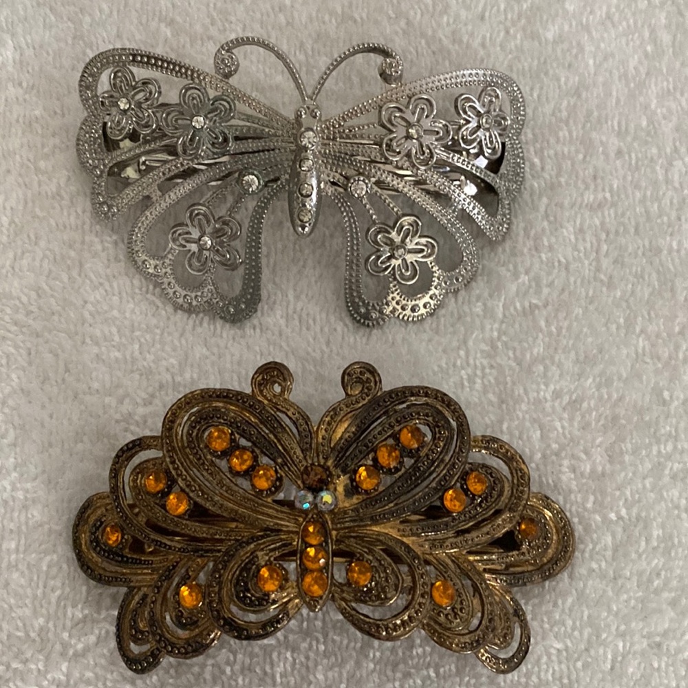 Vintage butterfly barrette bundle 2